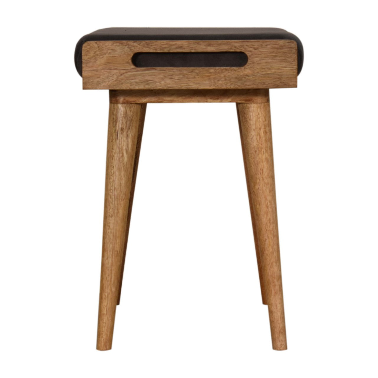 Tray Style Grey Footstool in Grey Velvet