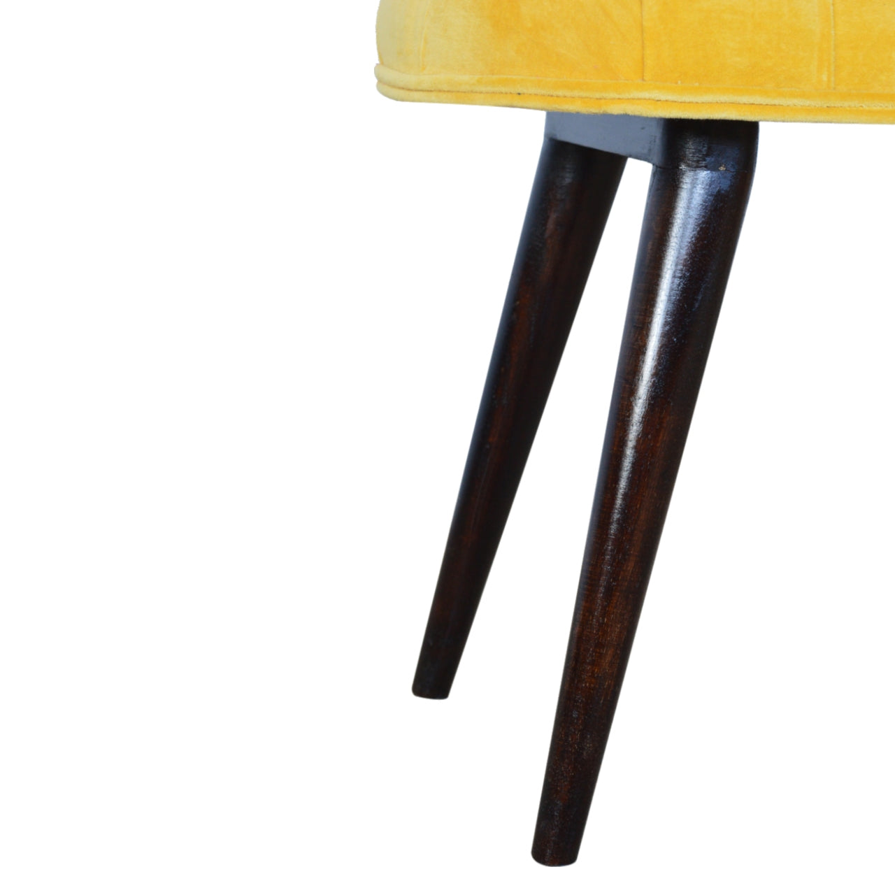 Nordic Mustard Velvet Deep Button Bench