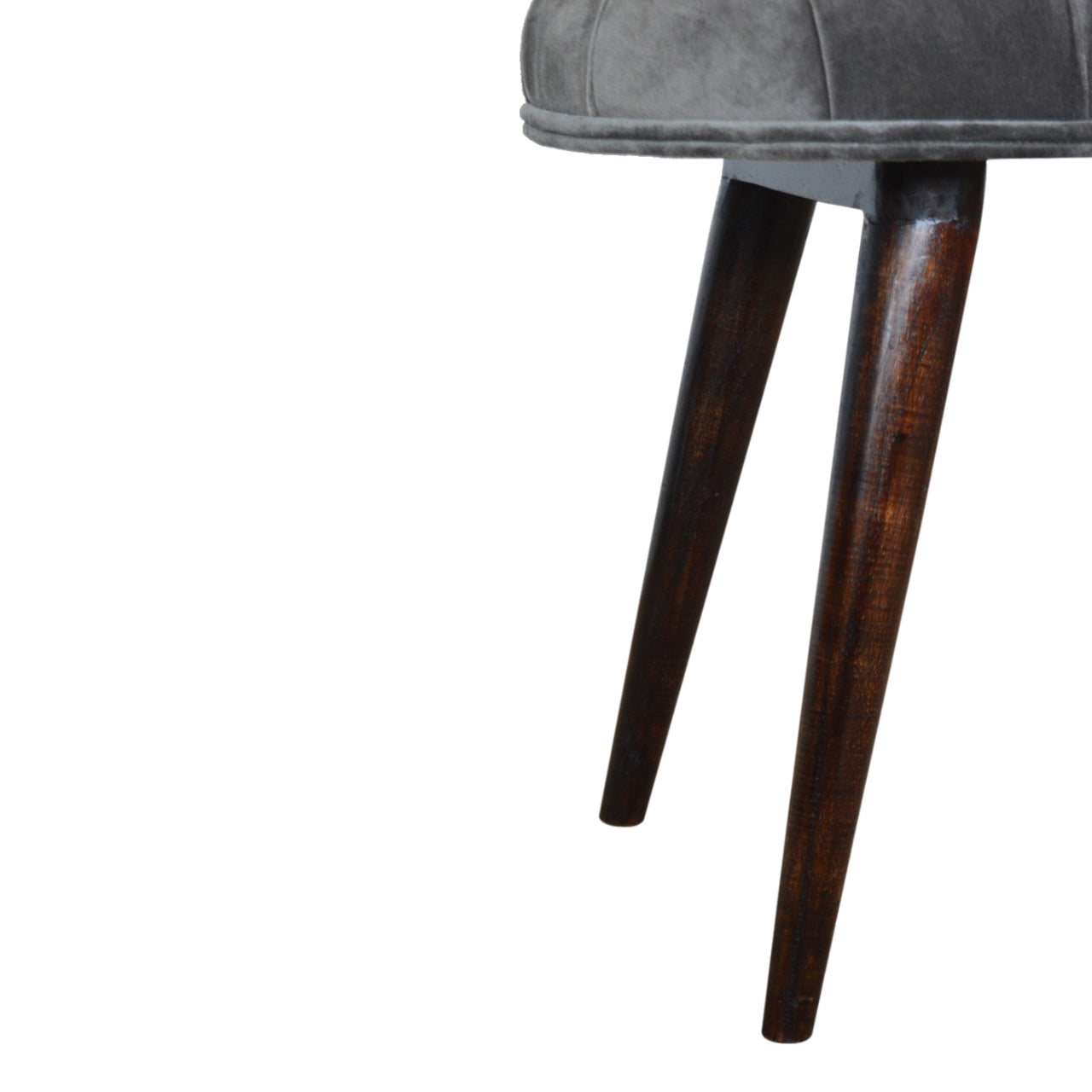 Nordic Grey Velvet Deep Button Bench