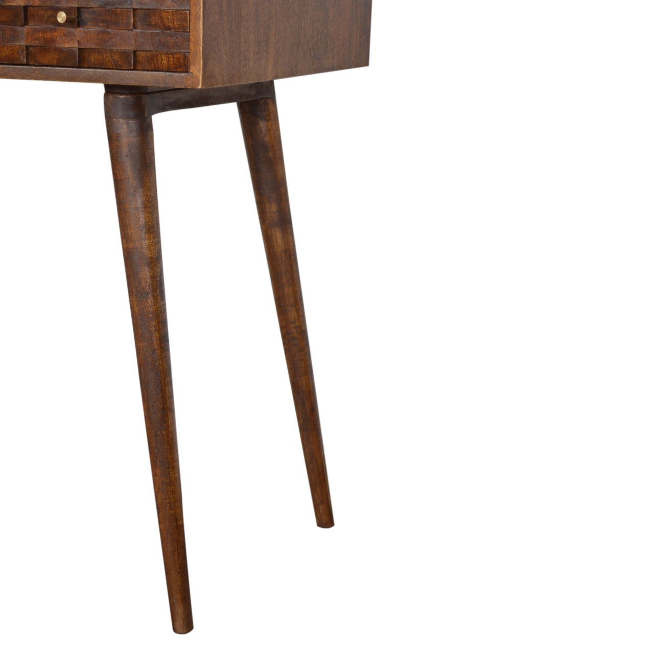Chestnut Writing Desk with Carved Tile Details