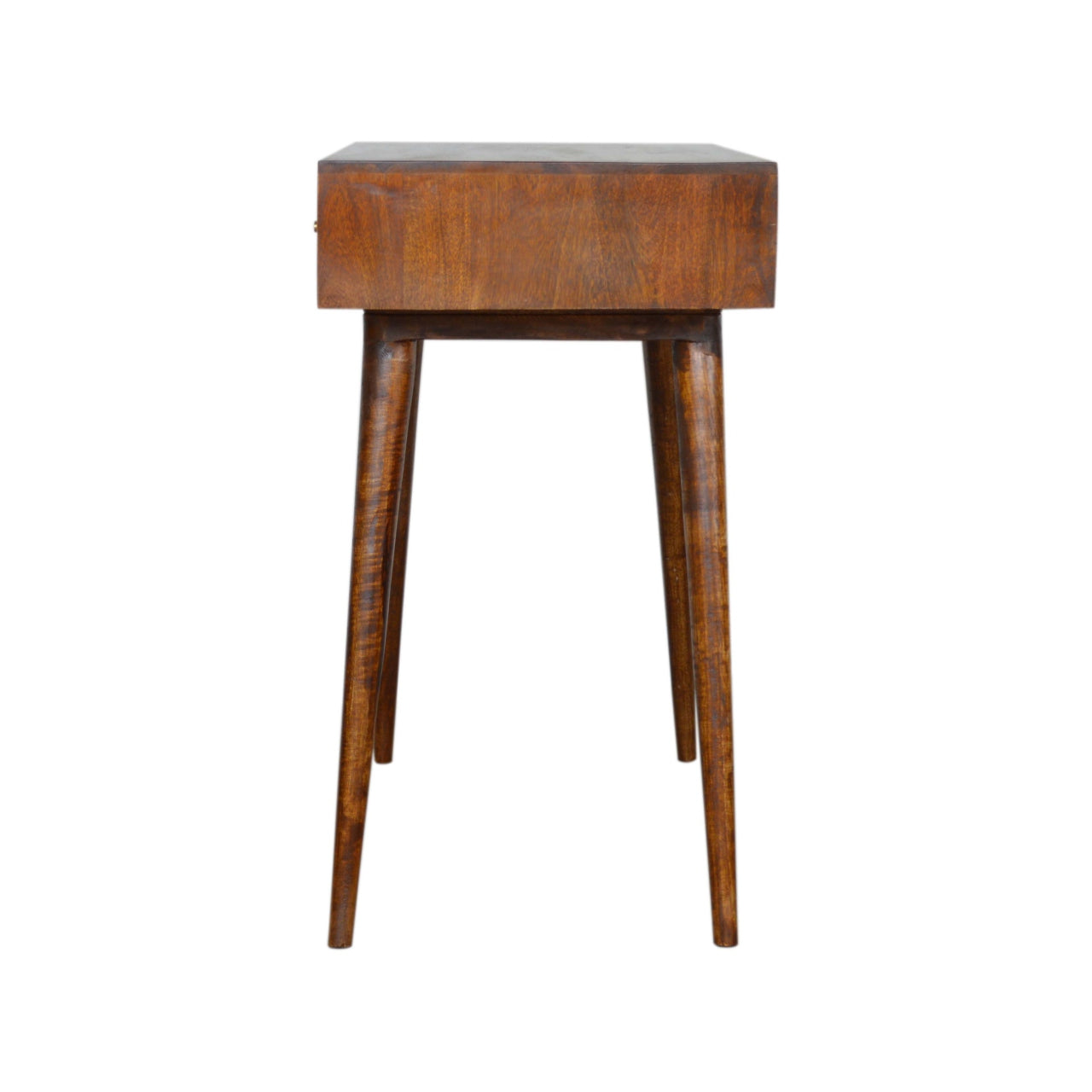 Chestnut Writing Desk with Carved Tile Details