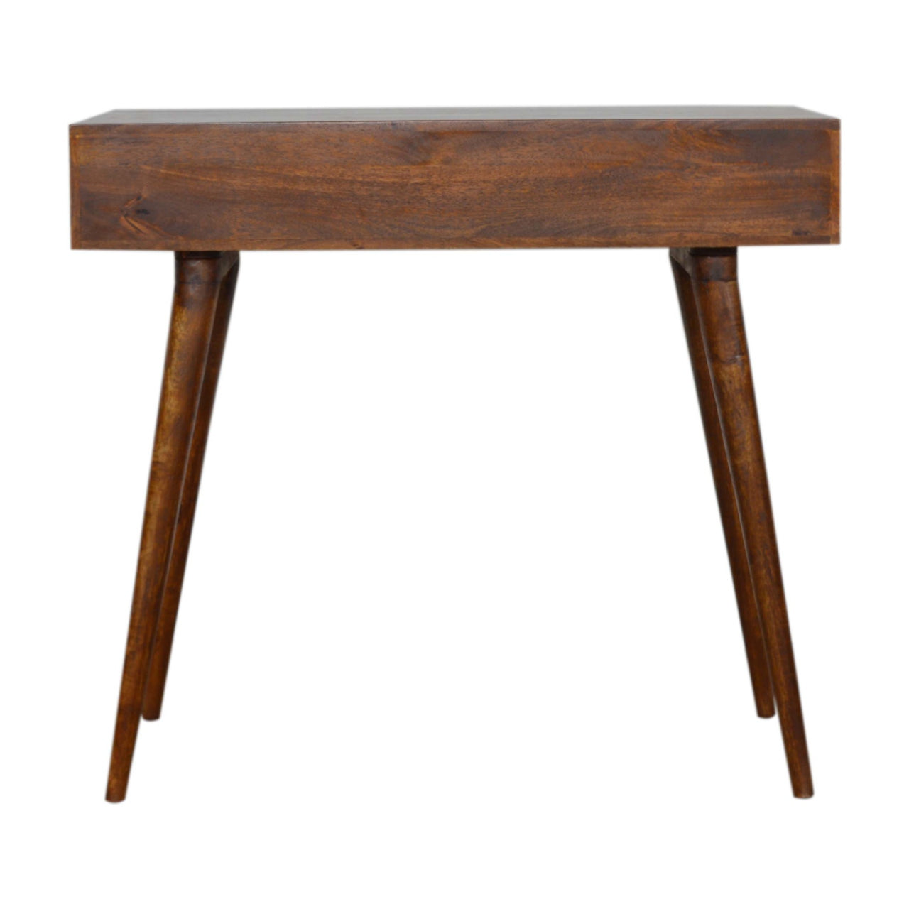 Chestnut Writing Desk with Carved Tile Details