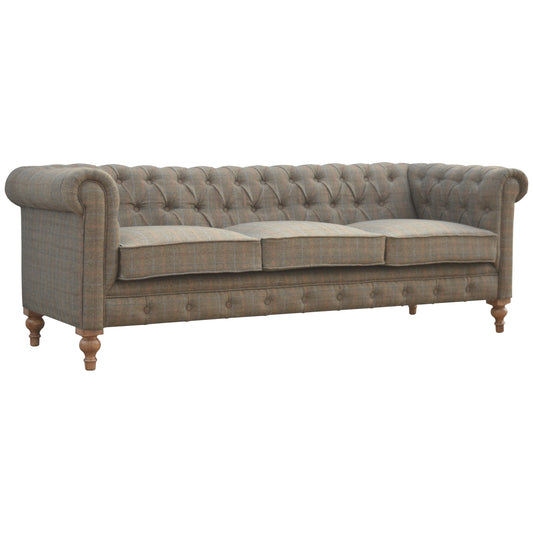 Chesterfield Multi Tweed 3 Seater Sofa - Stylish Comfort for Your Living Space