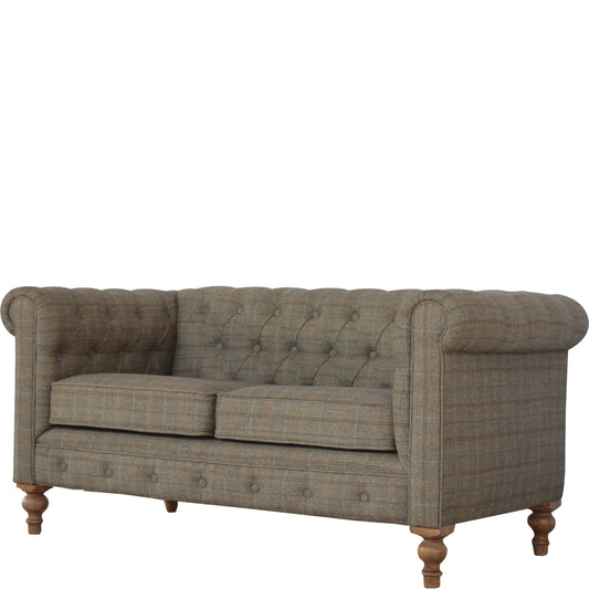 Chesterfield Multi Tweed Loveseat for Timeless Elegance and Comfort
