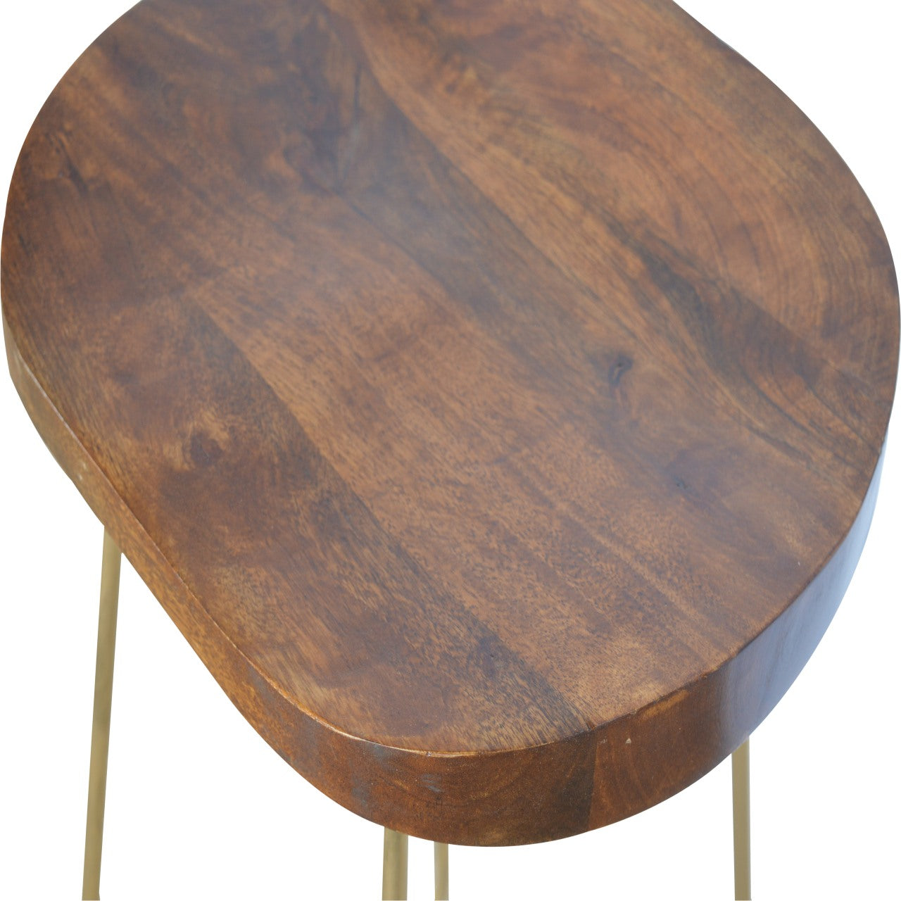 Chestnut Bar Stool with Gold Iron Base