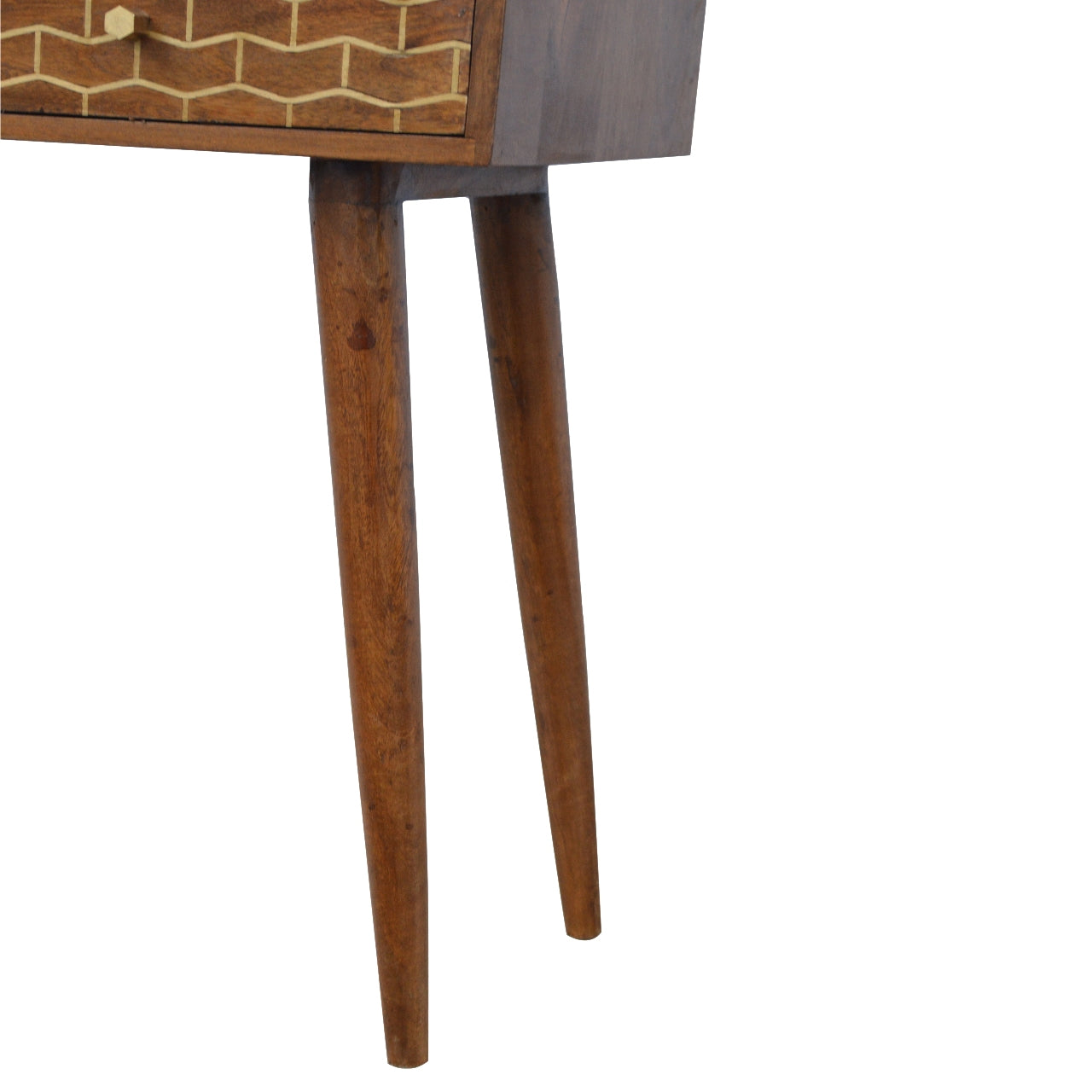 Chestnut Console Table with Gold Detail