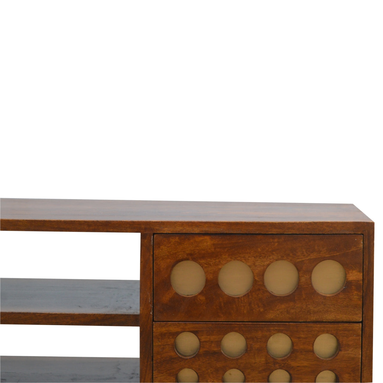 Chestnut Brass Inlay Cut Out Media Unit