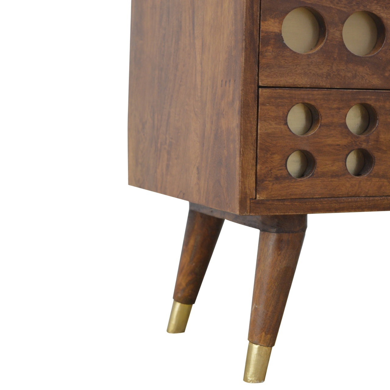 Chestnut Brass Inlay Cut Out Media Unit