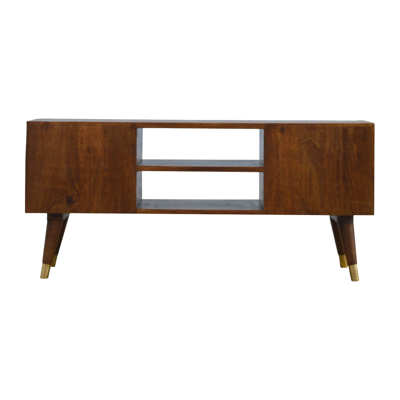 Chestnut Brass Inlay Cut Out Media Unit
