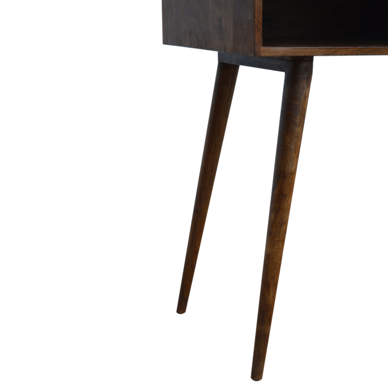 Chestnut Writing Desk with Carved Cube Details
