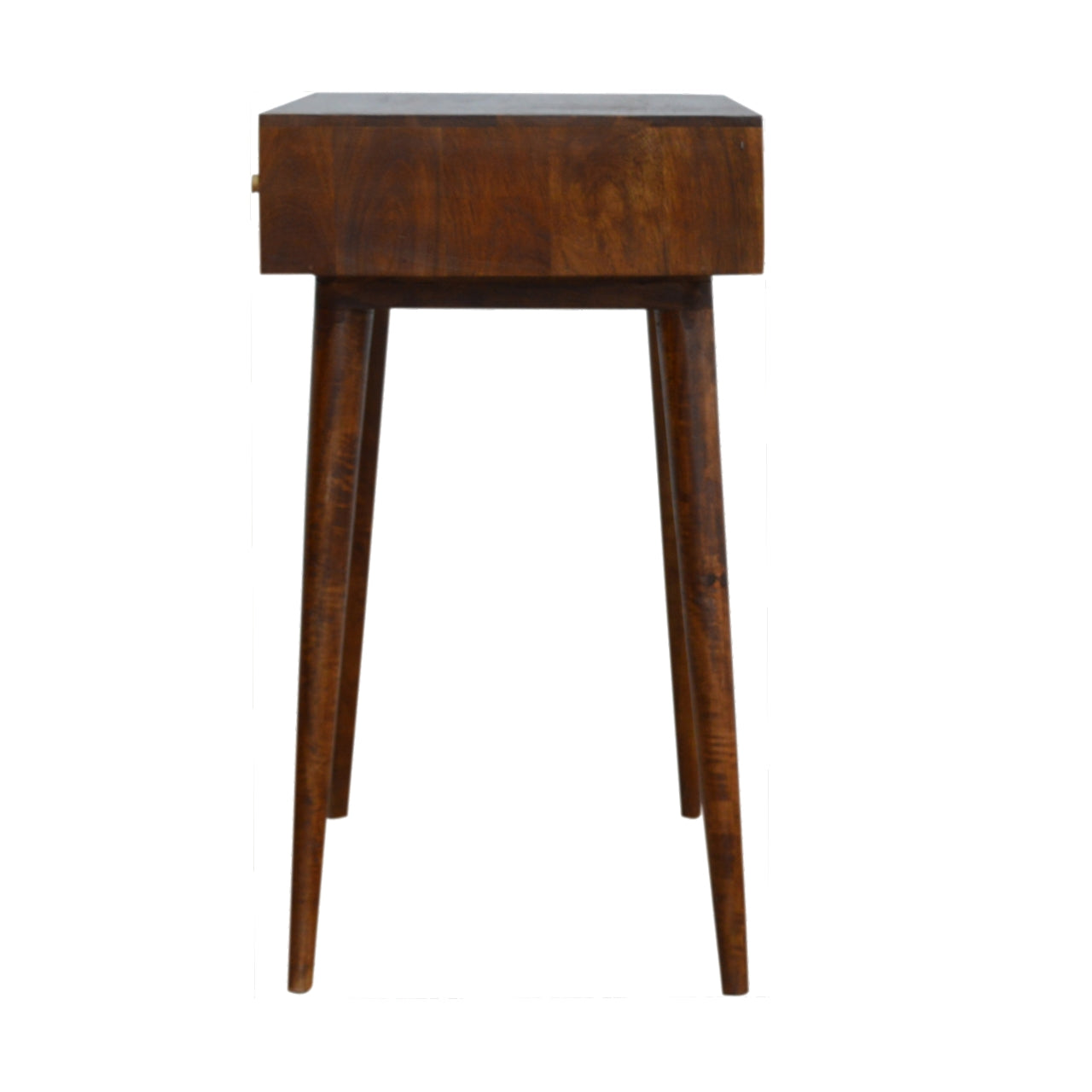 Chestnut Writing Desk with Carved Cube Details