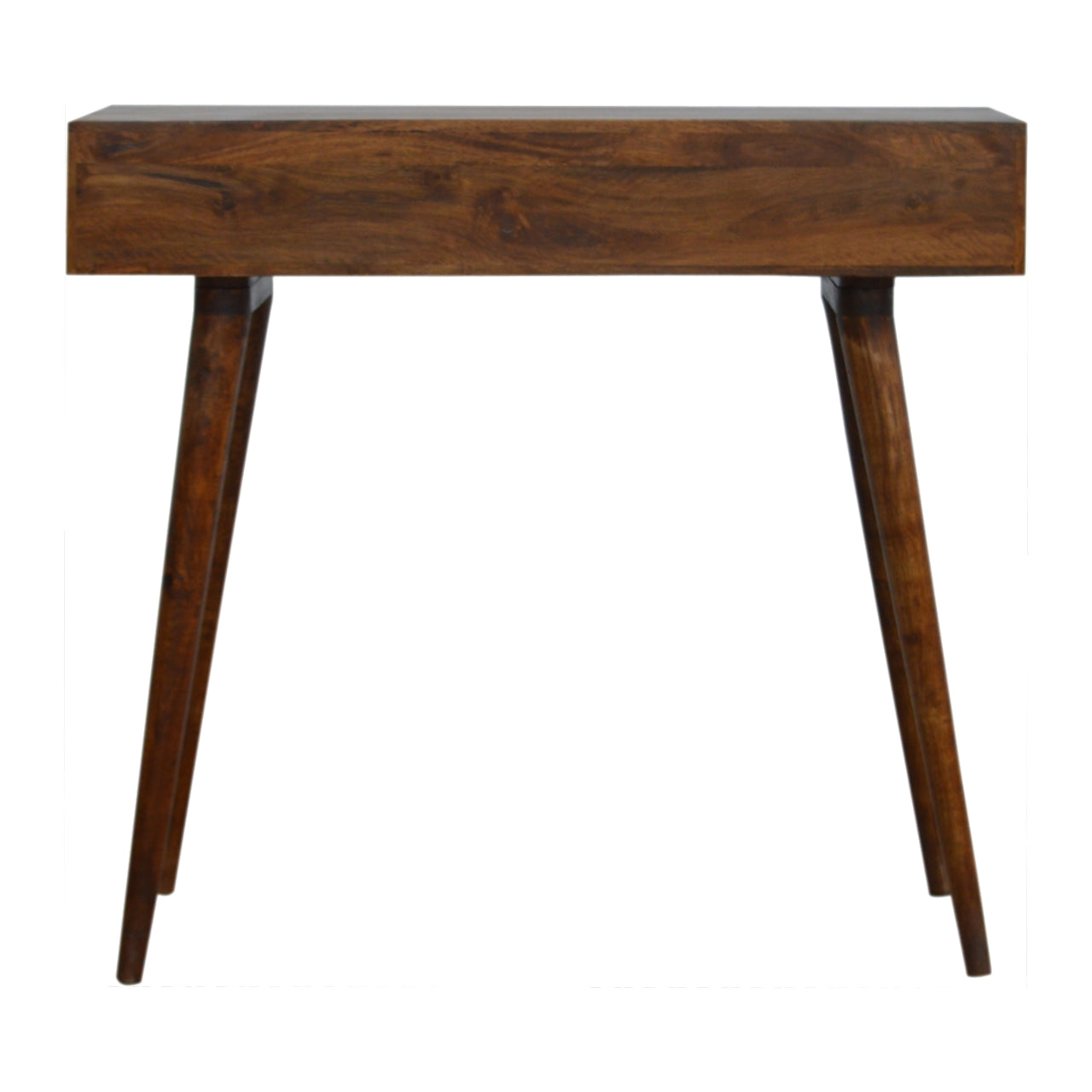 Chestnut Writing Desk with Carved Cube Details