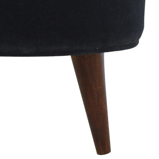 Nordic Black Velvet Footstool for Elegant Home Décor