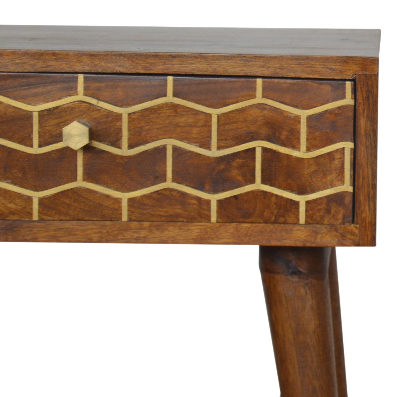 Gold Art Pattern Bedside with 1 Drawer