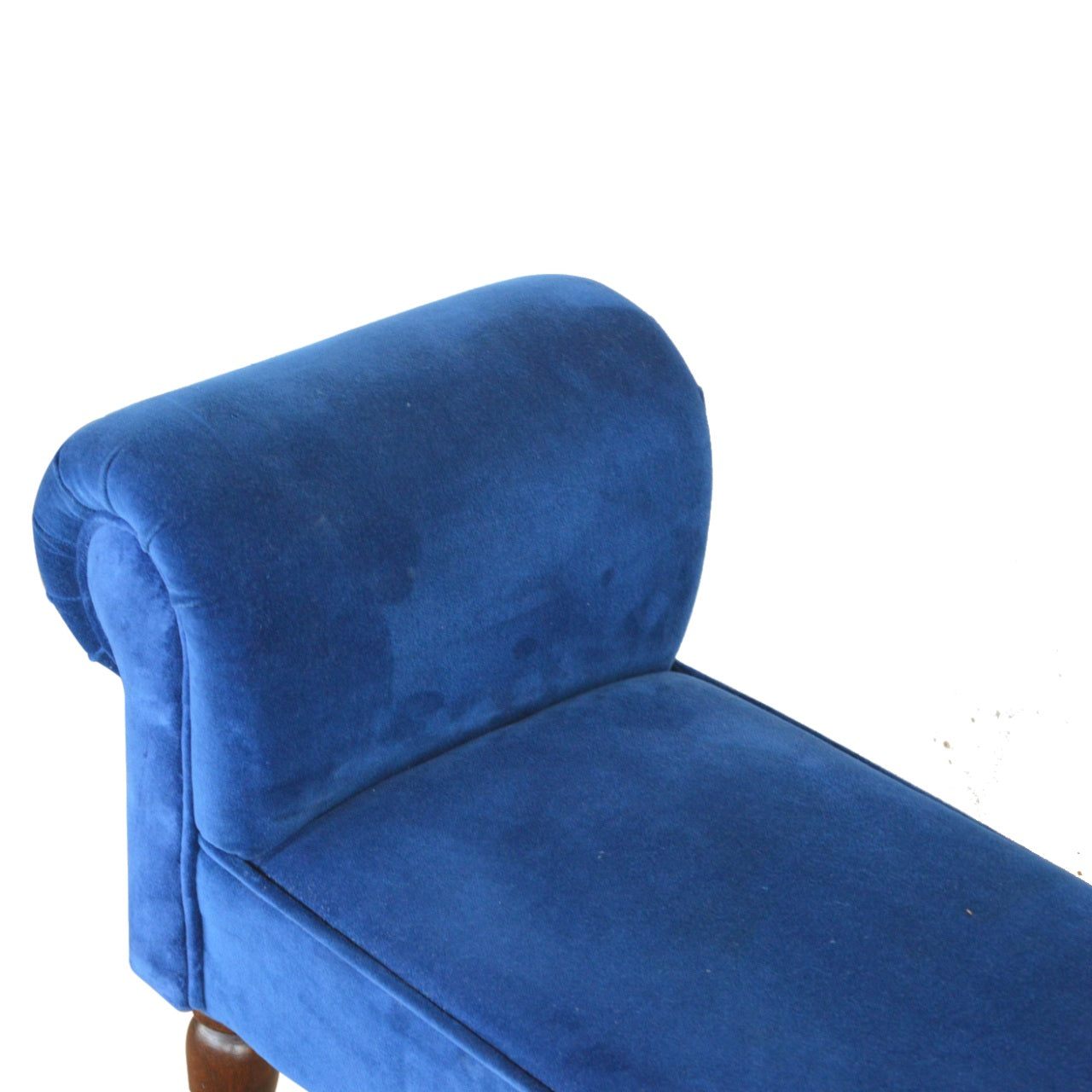 Classic Bench with Turned Feet in Royal Blue Velvet
