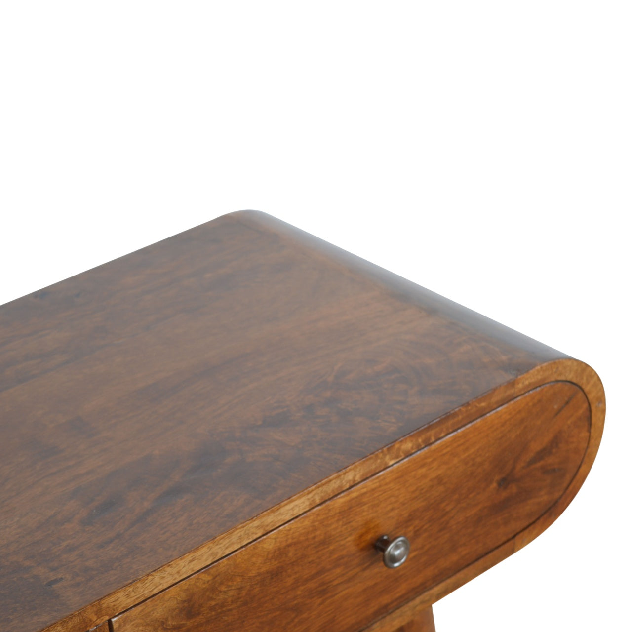 Curved Edge Chestnut Console Table