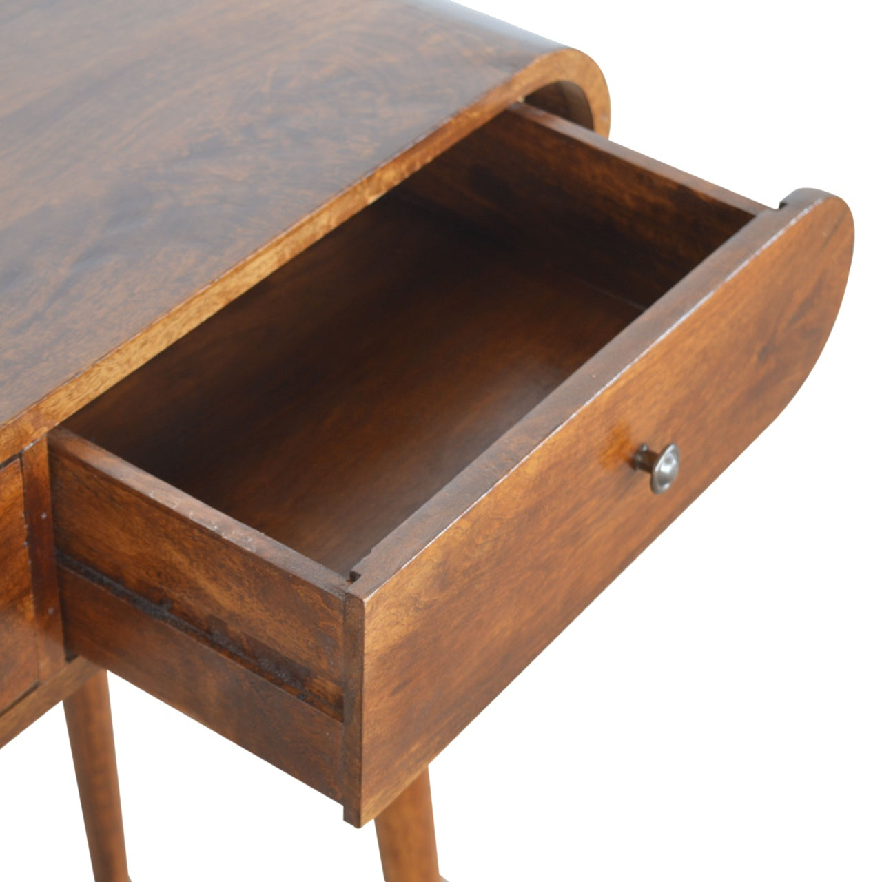 Curved Edge Chestnut Console Table