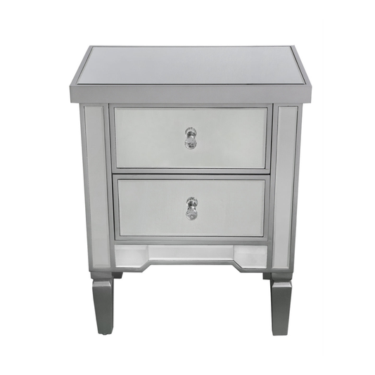 Vienna Silver Trim Bedside Table
