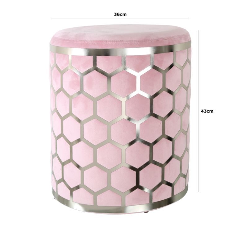 Heath Round Stool *(Available in Grey or Blush Pink)