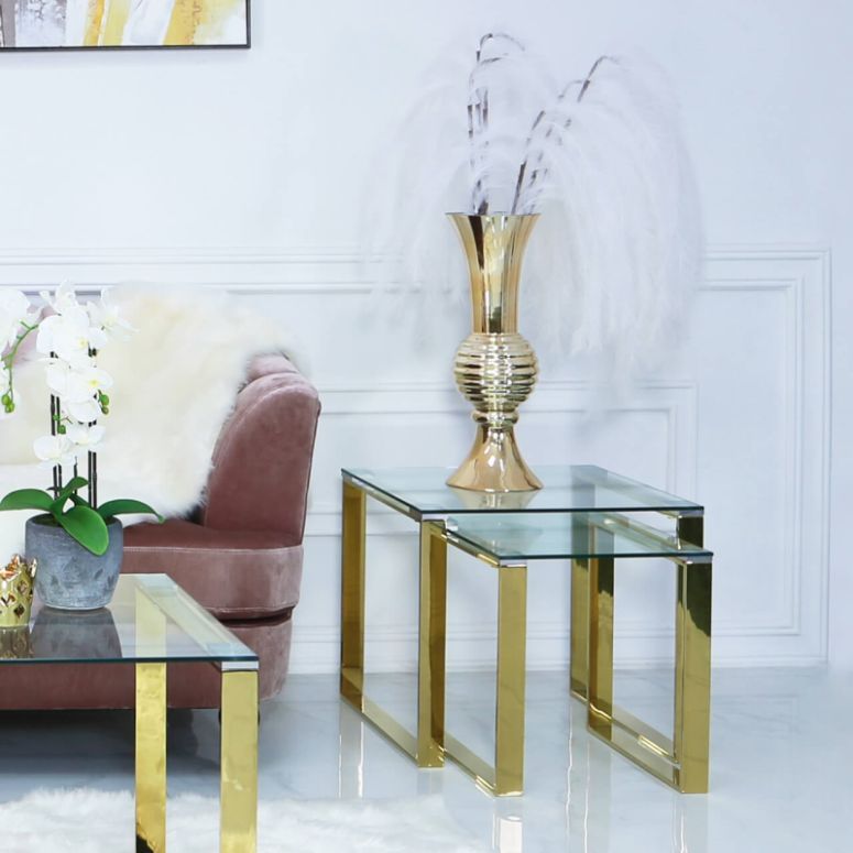 Set Of 2 Henry Gold End Tables