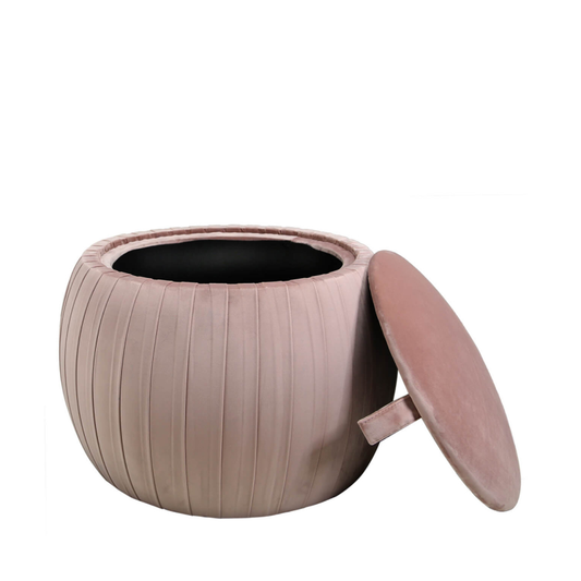 Tate Blush Pink Round Storage Stool