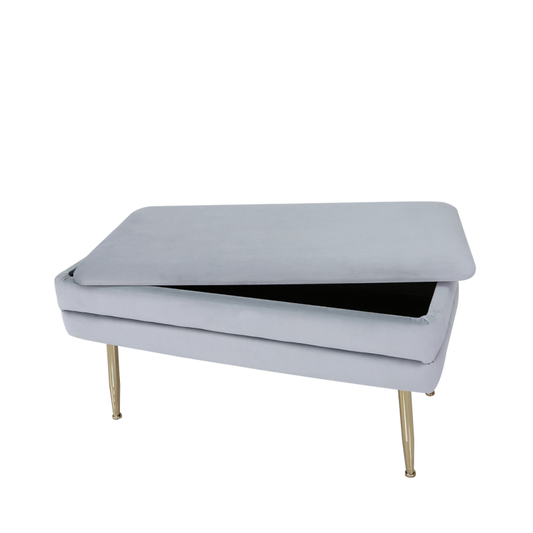 Troy Grey Storage Ottomans