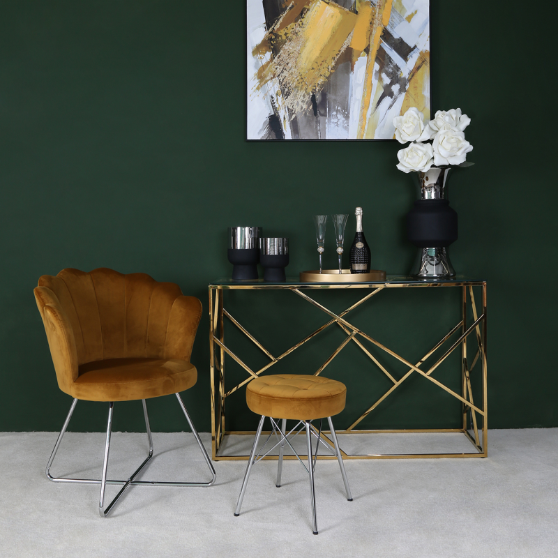Gold Metal Console Table
