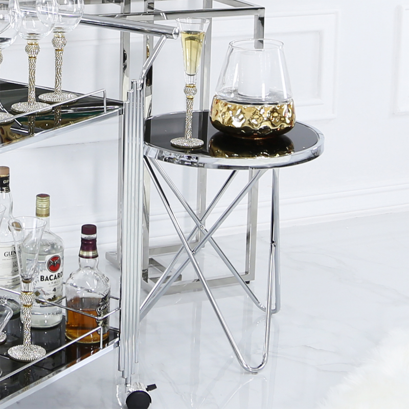 Black Glass End Table