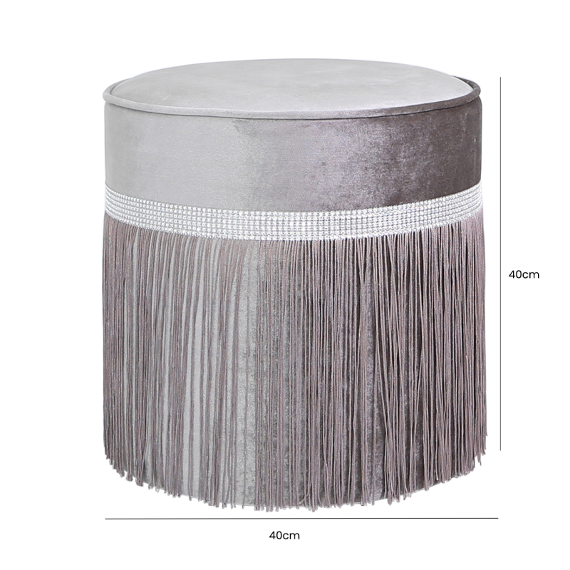 Beau Round Stool with Diamante Band *(Available in 3 colours)