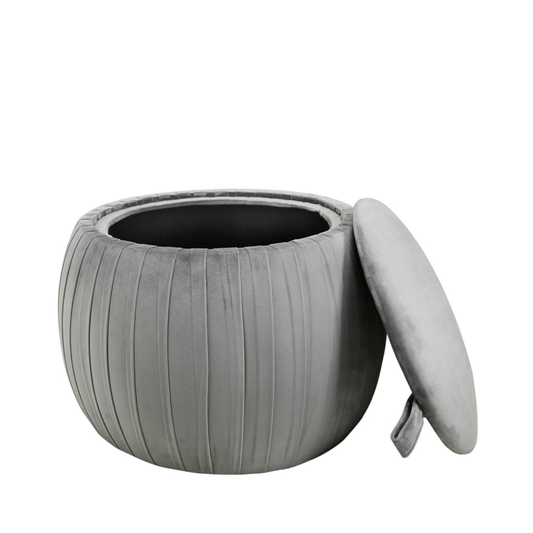 Tate Grey Round Storage Stool