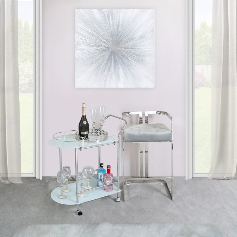 Cole Chrome Metal Drinks Trolley