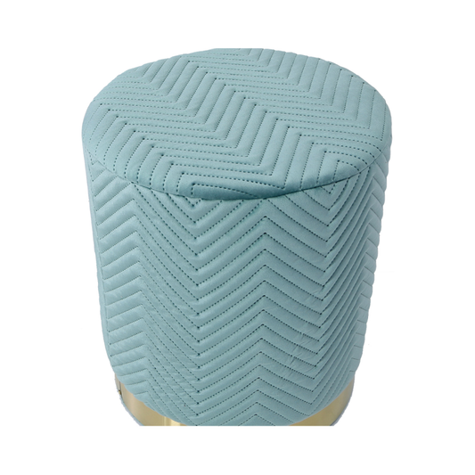 Sloan Mint Green Patterned Round Footstool