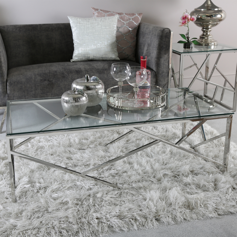 Stainless Steel Metal Coffee Table