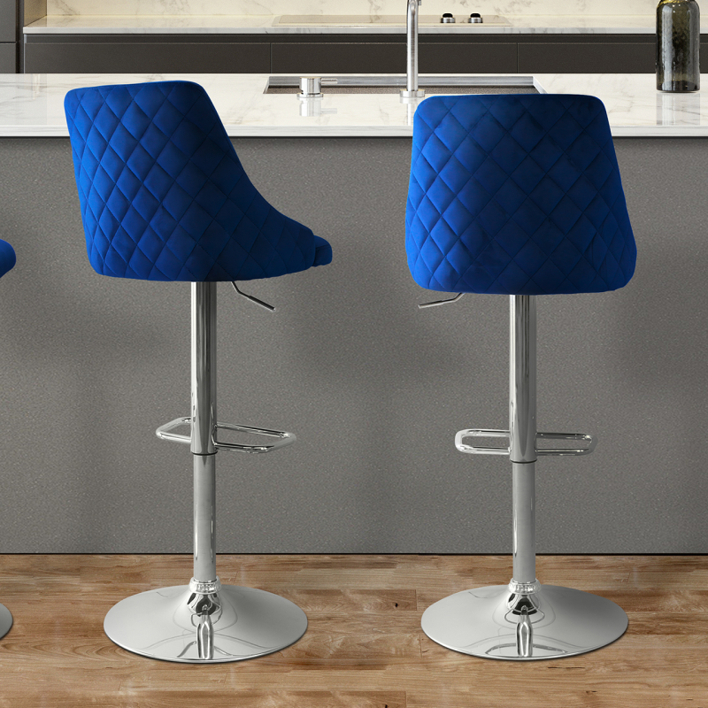 Oakley Blue Velvet Bar Stool