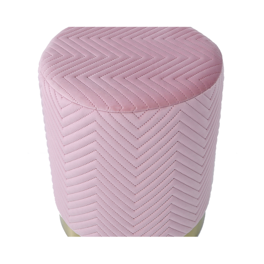 Sloan Blush Pink Patterned Round Footstool