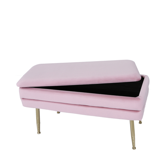 Troy Blush Pink Storage Ottomans