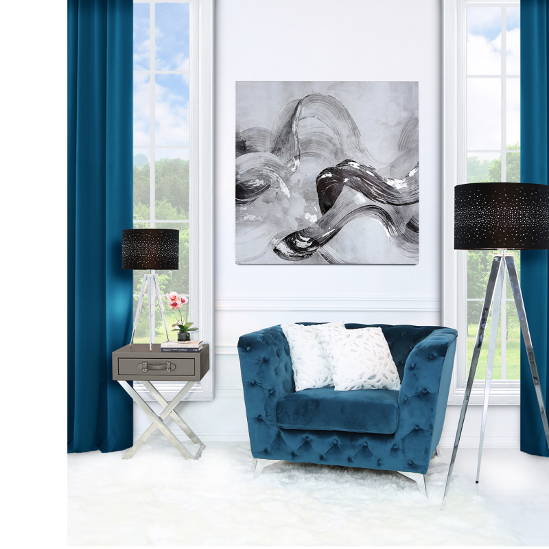 Pete Stainless Steel Faux Leather 1 Drawer End Table