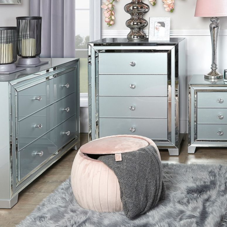 Tate Blush Pink Round Storage Stool