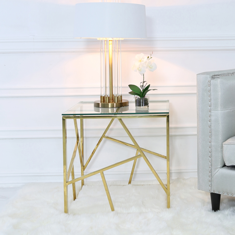 Gold Metal End Table