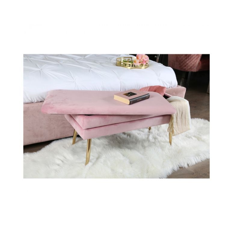 Troy Blush Pink Storage Ottomans