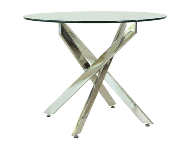 Chrome And Glass Round Dining Table