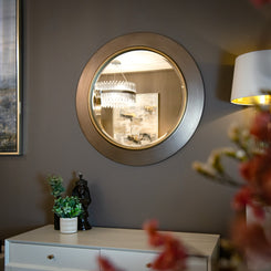Guido Brushed Gunmetal Finish Mirror