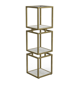 The 3-Tier Square Display Unit in Cream and Gold