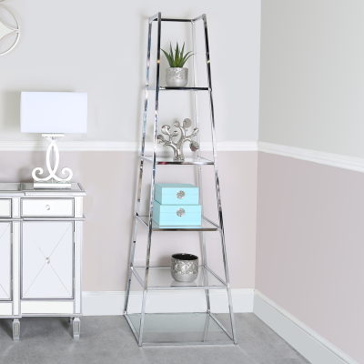 Large chrome ladder display unit