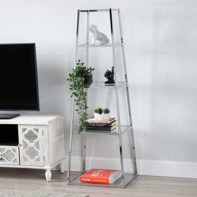 Medium chrome ladder display unit