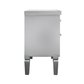 2 Drawer Silver Wood & Mirror Bedside Cabinet