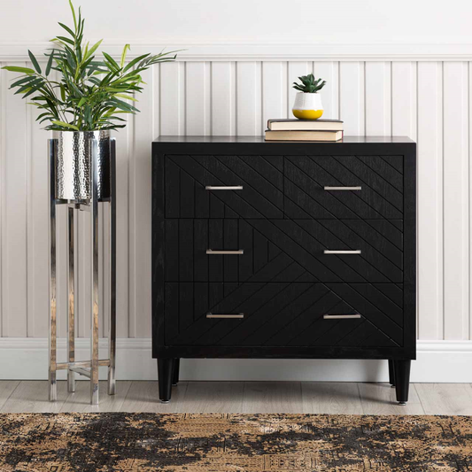 Black 4-drawer chest