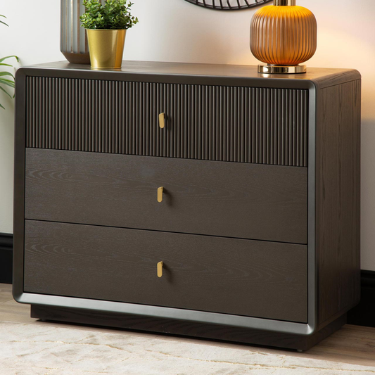 The Smoke Grey Elm 3 Drawer Chest