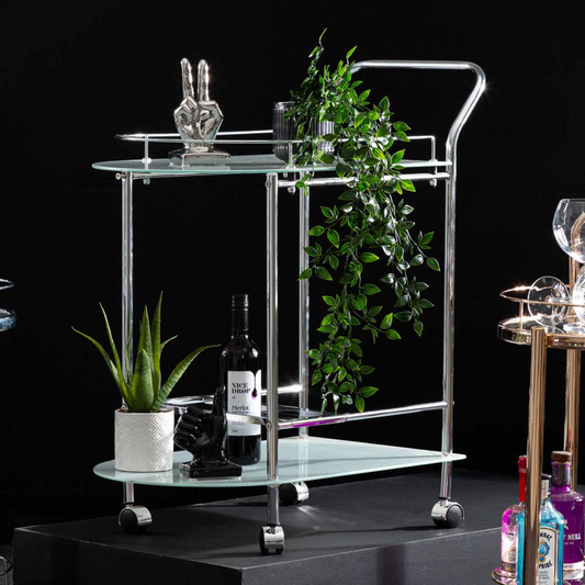 Chrome Metal Drinks Trolley