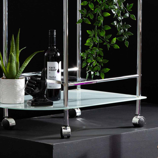 Chrome Metal Drinks Trolley